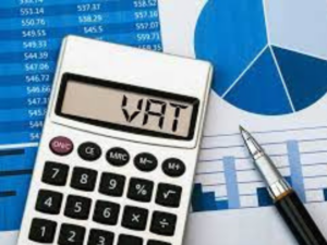VAT written on calculator